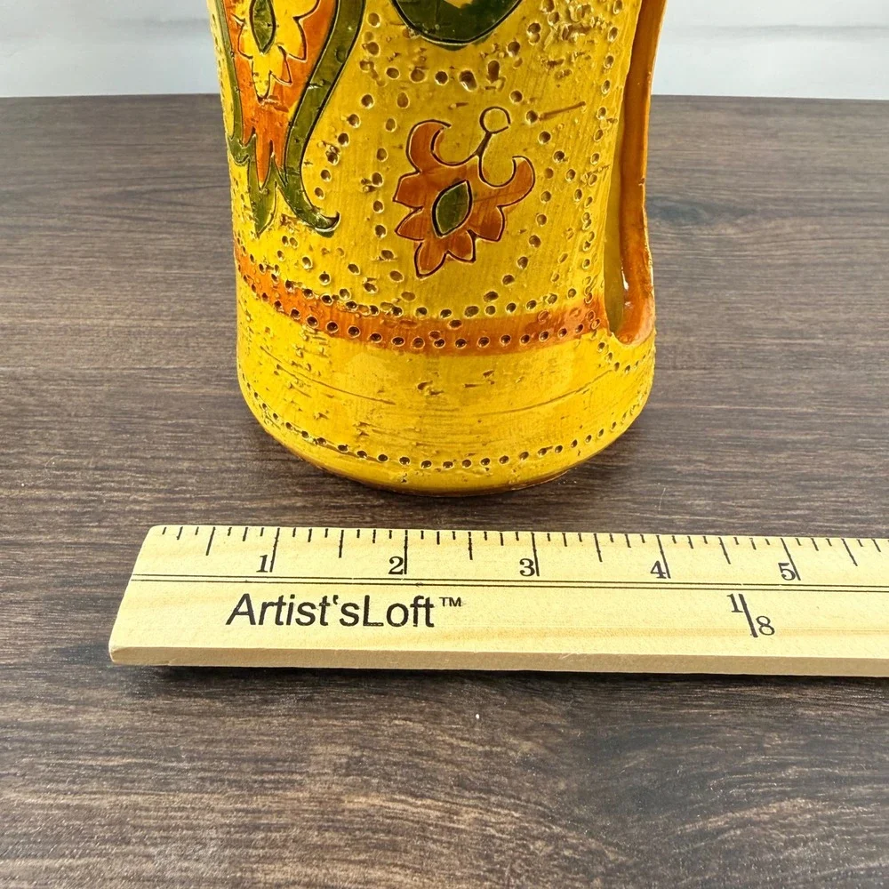 Bitossi Liberty Candle Holder Yellow Italian Pottery Rosenthal Netter